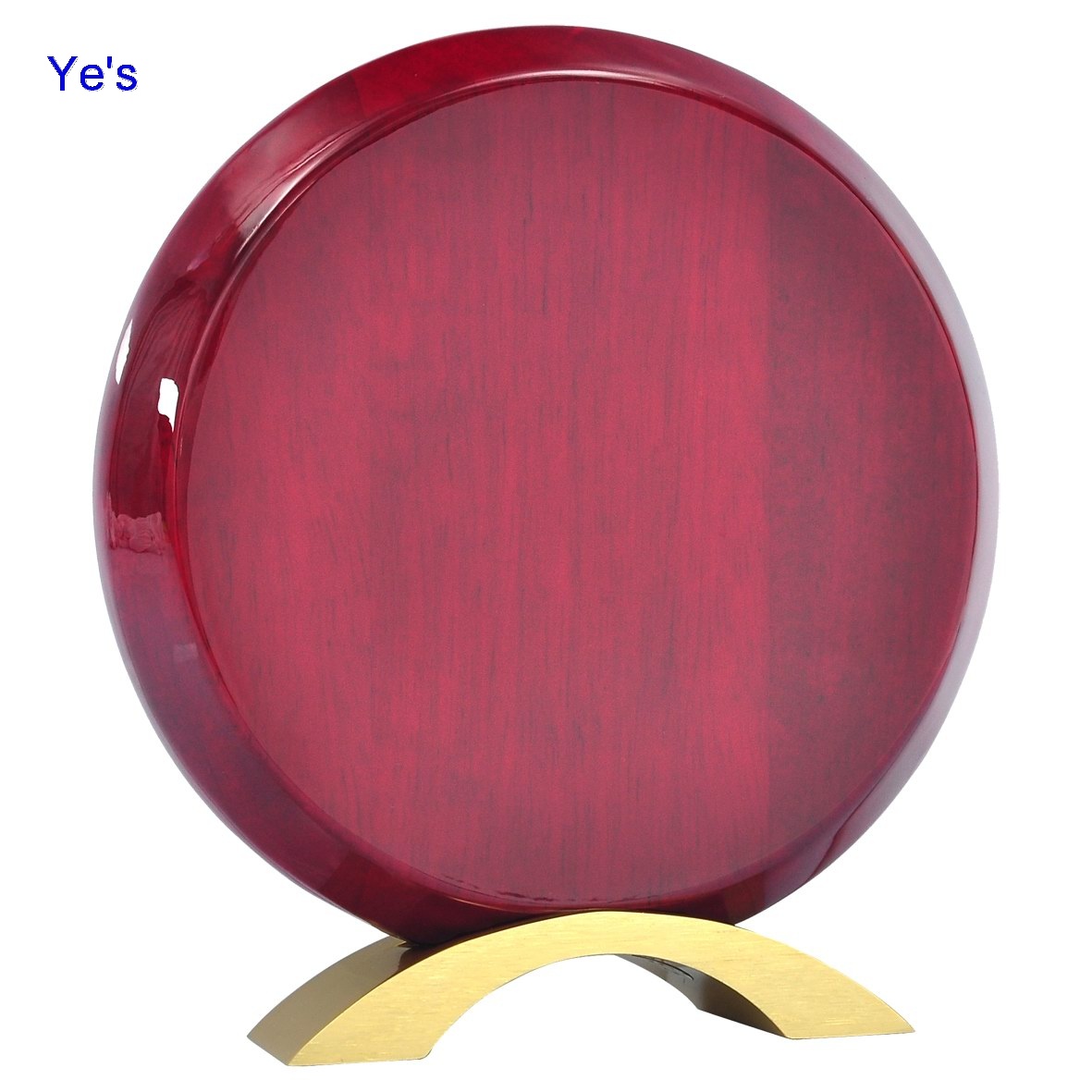 Round Plaque with gold metal base